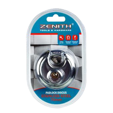 Padlock Discus, Stainless Steel - 70mm, with 2 Keys
